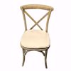 Rustic Wood Cross Back Chair - front