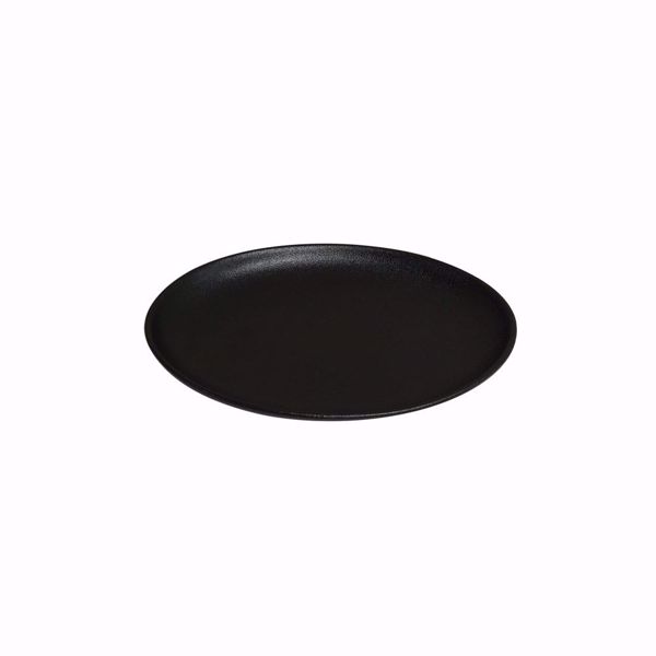 Ebony 11" Black Matte Oval Coupe Plate - Side top