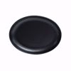Ebony 12.75" Black Matte Oval Coupe Plate - top
