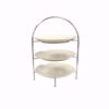3 Tier Iron Display Stand with 3 Porcelain Plates - front