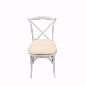 Whitewashed Cross Back Chair - Front