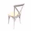 Whitewashed Cross Back Chair - Back Side