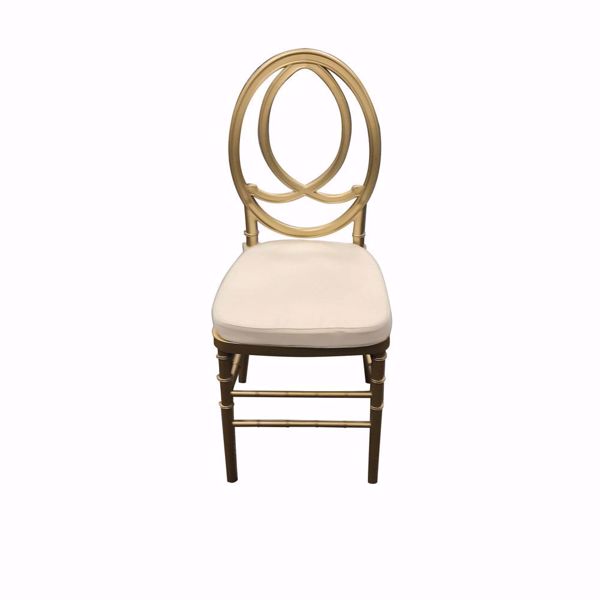 NES Reliable Gold Resin Phoenix Chair-with Ivory Fabric Cushion
