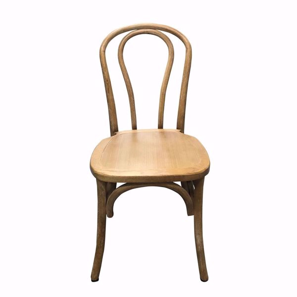 Pecan Wooden Bentwood Chair - Stackable - Front