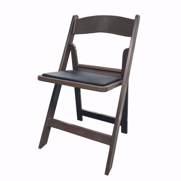 NES Reliable Brown Resin Folding Chair