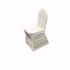 Ivory Ruched Spandex Banquet Chair Cover - Side Front