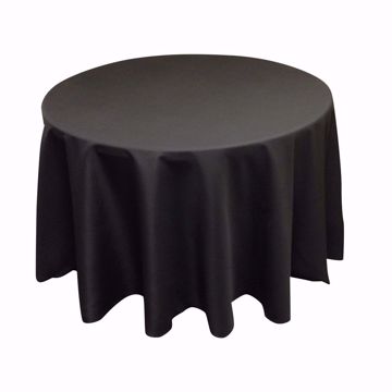 108 inch round polyester tablecloth - black