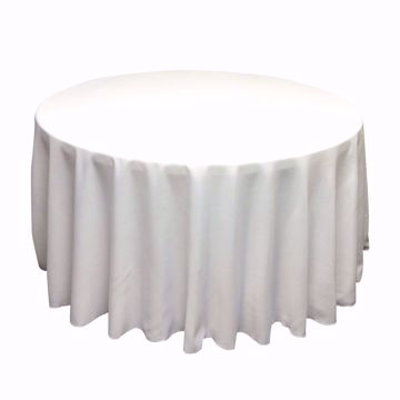 120 inch round polyester tablecloth - white