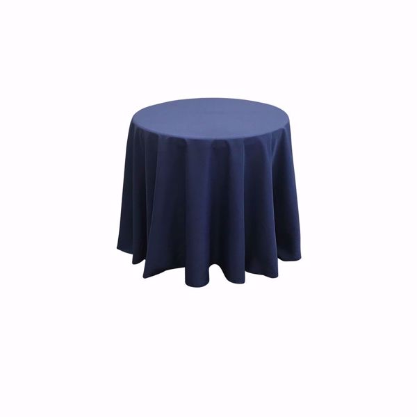 90 inch round polyester tablecloth - navy blue