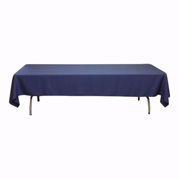 60x126 inch polyester tablecloth - navy blue