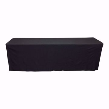 8ft fitted polyester tablecloth - black