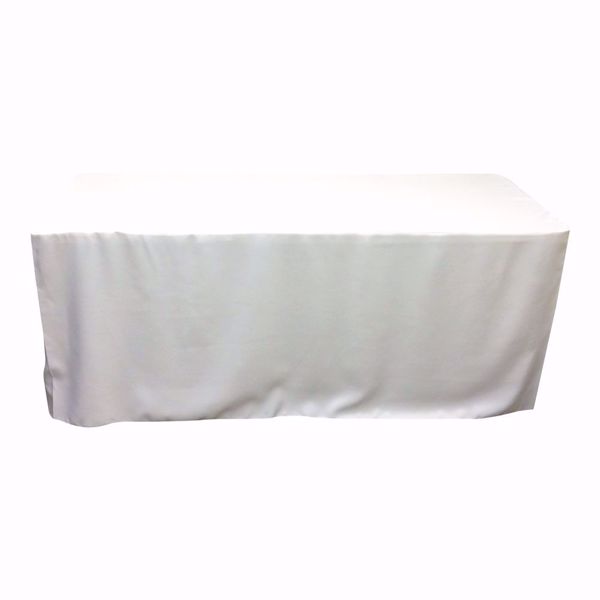 6ft fitted tablecloths - white - front