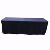 8ft fitted polyester tablecloth - navy blue