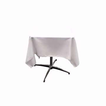 54 inch square polyester tablecloth - white
