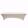 Ivory 8ft spandex for plastic tables